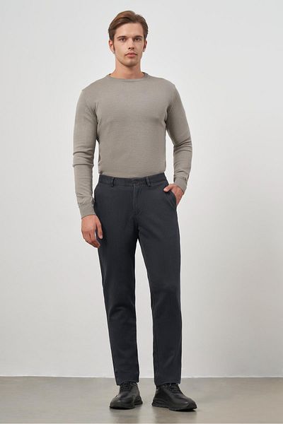 İmza Black Cotton Side Pocket Casual Comfort Fit Chino Trousers 1003245154