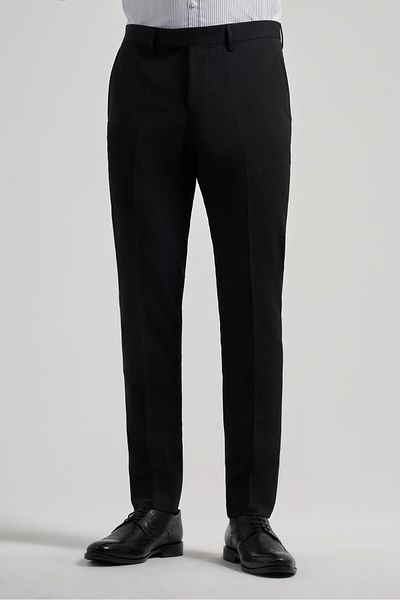 İmza Black Flexible Slim Fit Classic Trousers with Side Pockets 1003250106