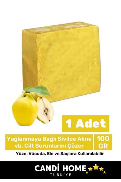 HOBİ CONDİ Special Series 100% Natural Fragrant Hand Face Hair Body Skin Original Herbal Quince Seed Soap 100g