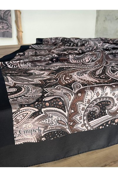 Merwiss Women's Ethnic Patterned Soft Cotton Brown Shawl