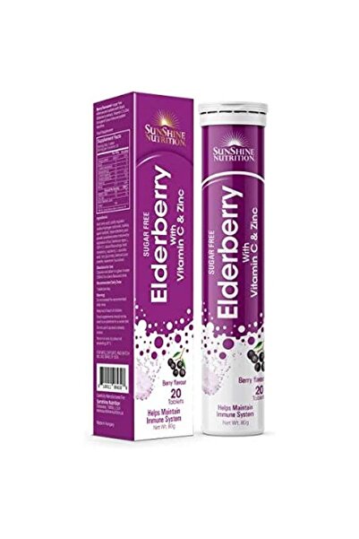 Sunshine Nutrition التغذية - التوت البري الفوار - مع فيتامين سي والزنك - نكهة التوت، 20 قرصًا