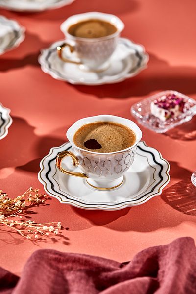 Paçi Valeria Porcelain Coffee Cup Set for 6 People