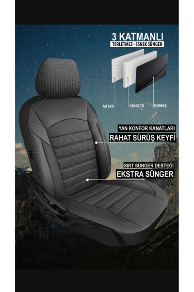 Galaxy أوبل كورسا إي كاسا / هاتشباك 2015-2019 غطاء مقعد السيارة المتوافق مع س...