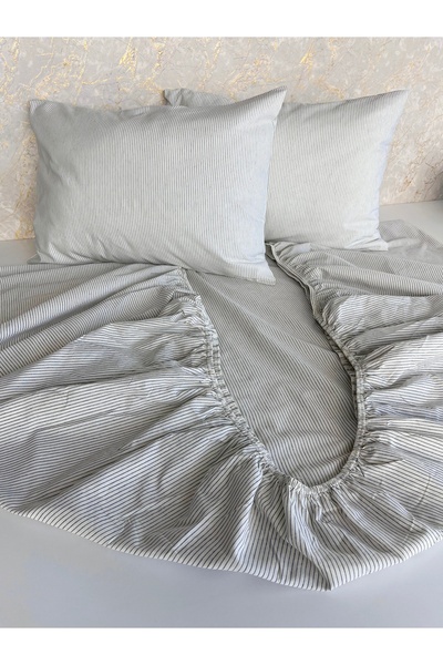 sarra Natural 160X200 Double Bed Sheet Set - Khaki Green