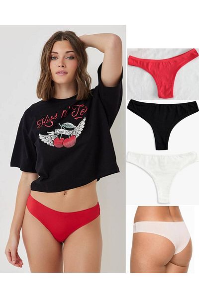 GECKO COLLECTION Gecko Brazilian Elasticated String Thong 3 Pcs