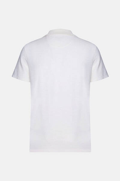 W Collection Ekru Polo Collar Short Sleeve T-Shirt