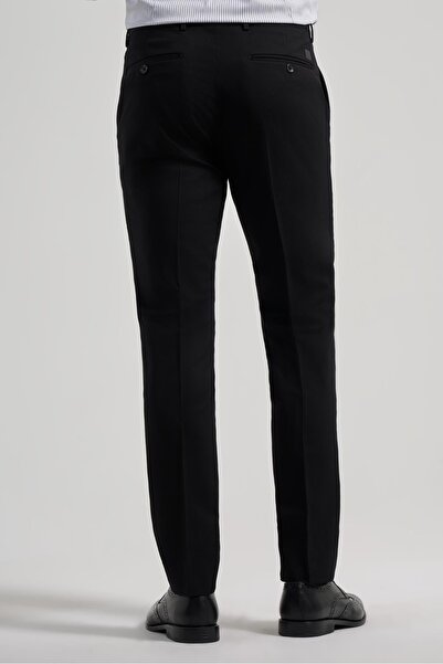 İmza Black Flexible Slim Fit Classic Trousers with Side Pockets 1003250106