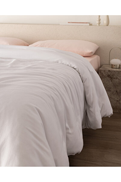 Madame Coco Ciel Double Size 100% Cotton Satin Duvet Cover - White