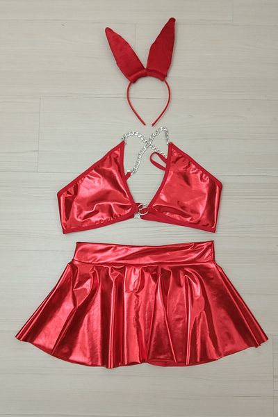 Nana & Mayka Moda Costum de lenjerie cu urechi cu lanț 2503 roșu