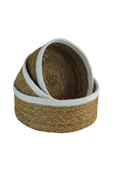 Bliss Natural Wicker Basket - Flower Pot, Bathroom Organizer, Decorative Home Organizer 3 Pieces Large Size