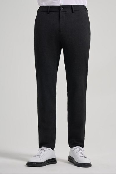 İmza Black Self-Patterned Side Pocket Slim Fit Jogger Trousers 1003250161