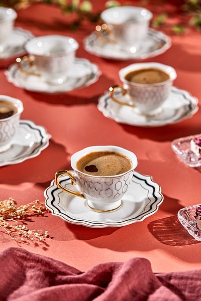 Paçi Valeria Porcelain Coffee Cup Set for 6 People