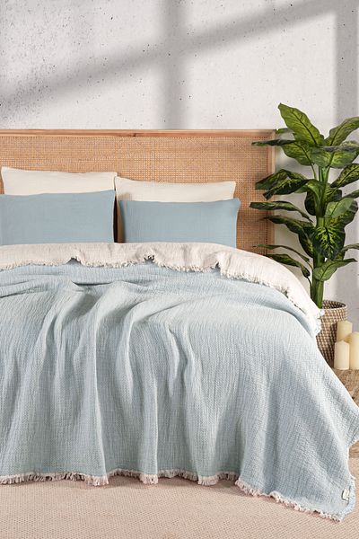 MYLASA HOME Mylasahome Muslin Kosha Series - Hybrid Quilt 240X260Cm Blue Sleep Product