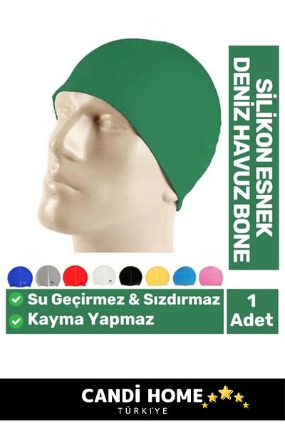 HOBİ CONDİ Premium Special Series Non-Slip Water Leak Proof Silicone Swimmer Elastic Swimming Cap Pool Sea Cap