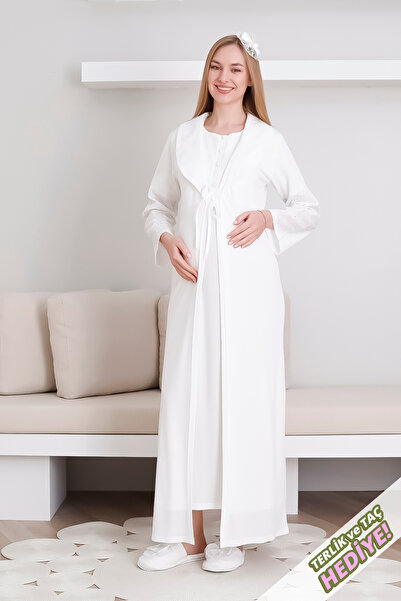 ERDENİZ TEKSTİL Set de maternitate - Set cămașă de noapte și rochie de dimine...