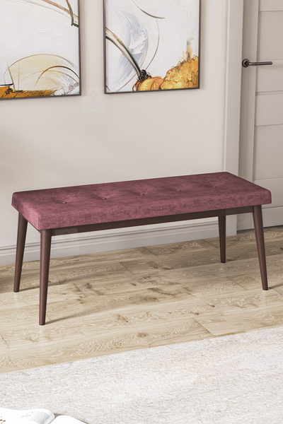 Canisa Pera Serisi Gül Kurusu Geniş Oturma Alanlı Ceviz Gürgen Ayaklı Bench