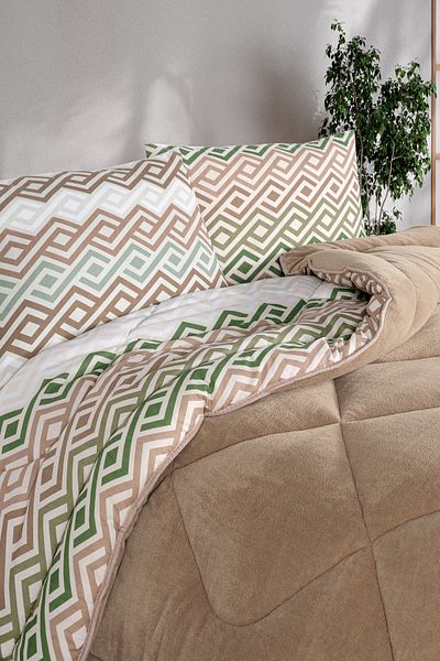 Eponj Home Double Comfort Set New Generation Wellsoft Quilt 3 Piece Warna Beige
