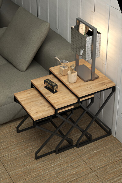 GOLDFALEZ Zigon Sehpa V Lüx Atlantik Çam