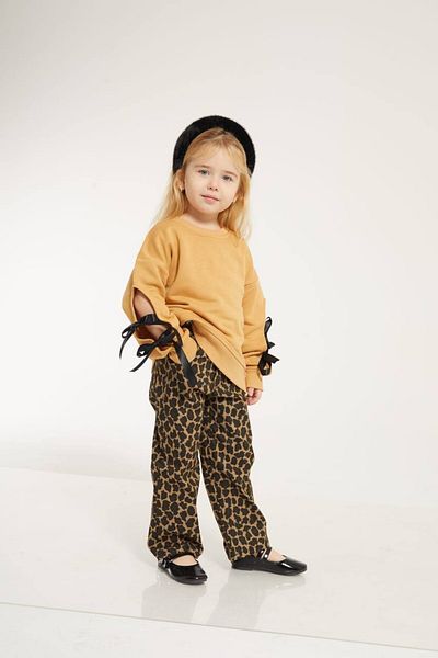 le petit sole Leopard Trousers with Bow Detail Bottom-Top Suit