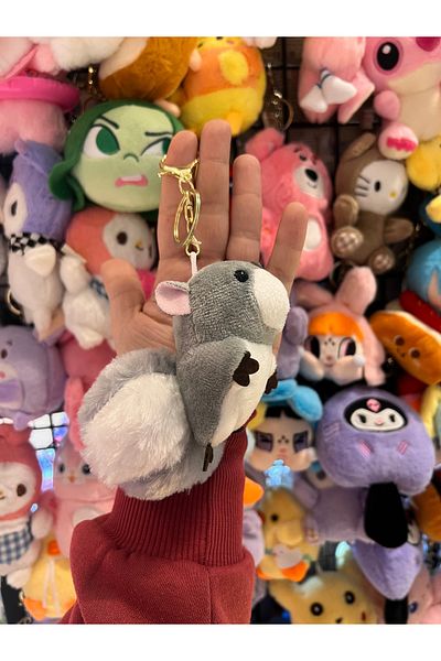 LOVE Cute Squirrel Plush Keychain