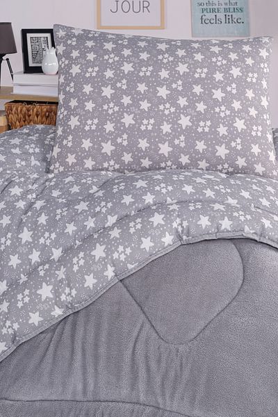 Eponj Home Single Comfort Set New Generation Wellsoft Quilted 2 Piece Stern A.Gray