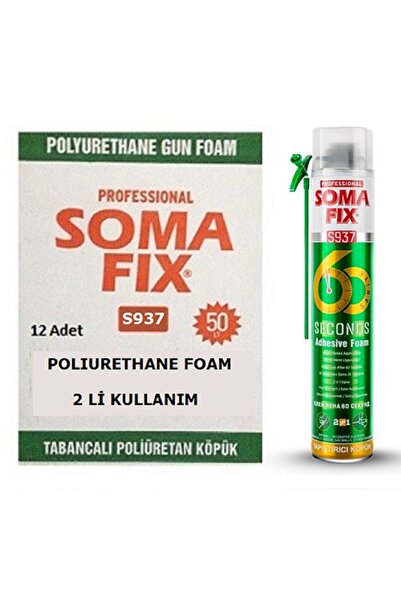 Somafix 12 Adet 60 Saniye Poliüretan Yapıştırma Köpüğü 2 li Kullanımlı S937