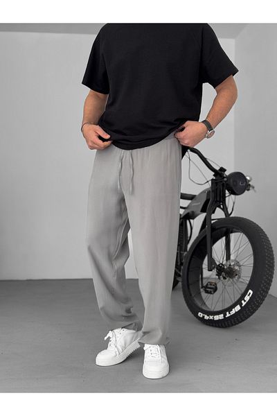 BYBASICMAN Gray Double Fabric Baggy Trousers Ke-7000
