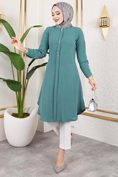 Genel Markalar Düğme Detaylı Aerobin Tunik