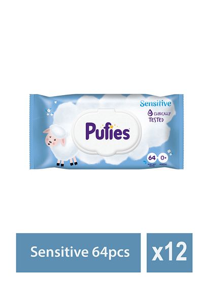 Pufies Wet Wipes Sensitive 64 Pcs X12pcs