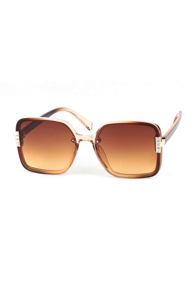 Di Caprio Women's Brown Uv400 Protection Rectangular Model Sunglasses