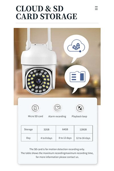 Genel Markalar Wifi Ptz Gece Görüşlü Sesli App Akıllı Ip Kamera