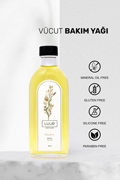 LUUR COSMETICS & MORE True Love Vücut Bakım Yağı Doğal Saf Nemlendirici Pullanma Karşıtı Yoğun Nem Besleyici 150 ml