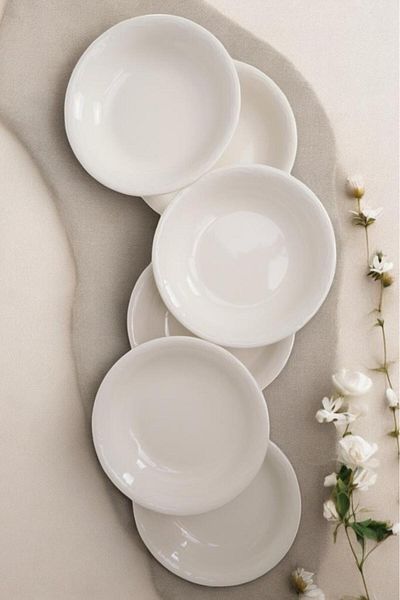 Digithome Coral Porcelain Dinner Plate 16 cm Small Size White