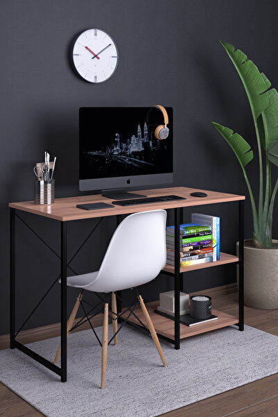 dekor fim DF09103AC 120 Cm Raflı Çalışma Masası Bilgisayar Masası Ofis Ders M...