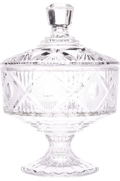 AKDC Glass Sugar Pot L(12CM) XW(12CM) XH(18CM) White