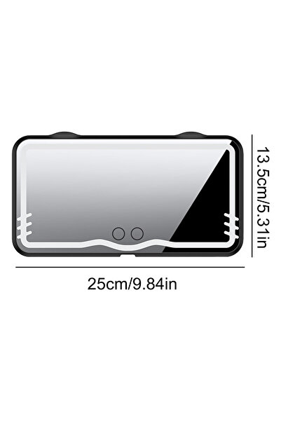 Generic "LED Car Sun Visor Mirror, Touch Screen, 3 Light Modes, Type-C Charging, 25x13.5x2.8cm"