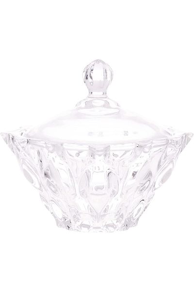 AKDC Glass Sugar Pot L(12CM) XW(12CM) XH(10CM) transparent