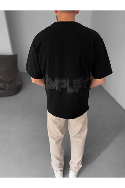 BYBASICMAN Black Simplify Embossed T-Shirt Yp-5003
