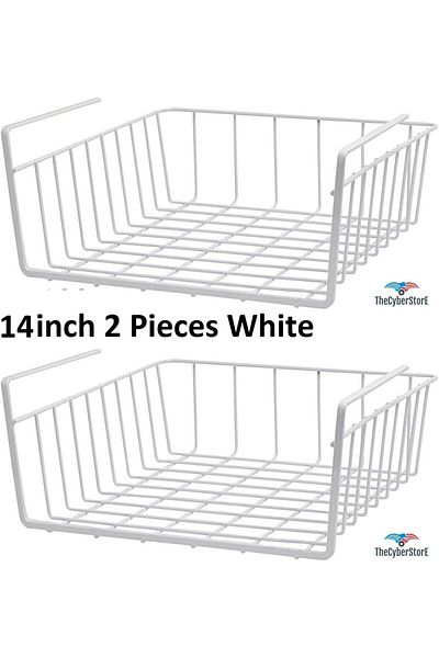Others SKEIDO Lightweight Metal Under Shelf Storage Basket (Large,40 X 26 X 14cm) - 2 Pieces