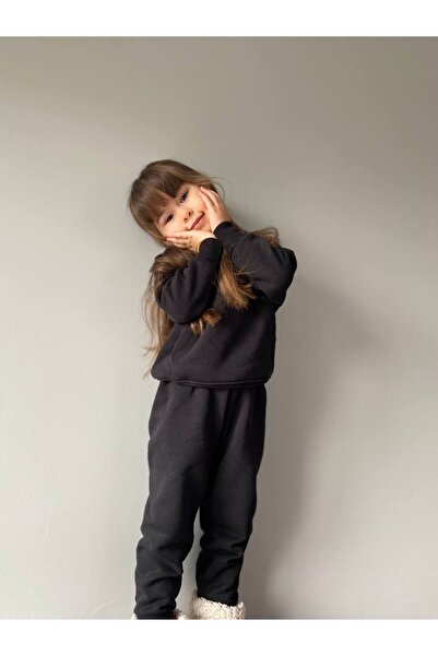 AKİF GİYİM Bebek & Çocuk Unısex Kapşonlu Şardonlu Sweatshirt Takım Kreş Takım