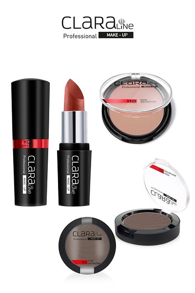 Clara Peachy Copper Crush Clara Line Lipstick 522+eyebrow 474+silky touch powder 83