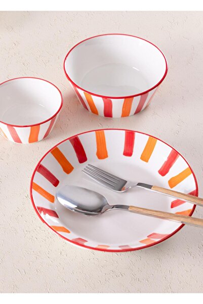 The Mia Joy Sauce Bowl Snack Bowl Set of 6 Red 10 cm