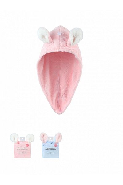Miniso Blue Pink Rabbit Ears Hair Drying Towel