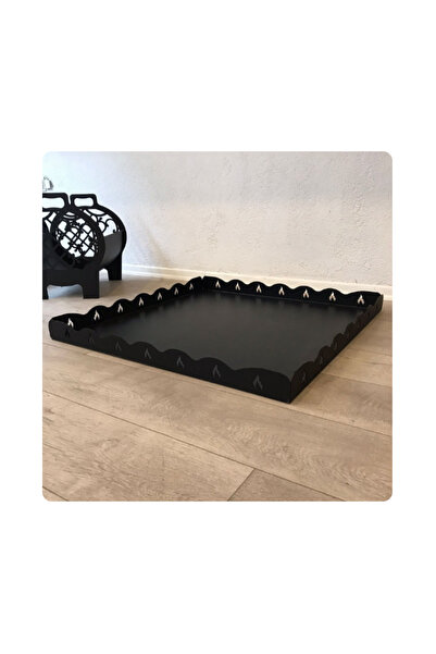 Trabzon Isı Market Metal Şömine Soba Altlığı | Siyah Ateş Desenli (80x80cm)