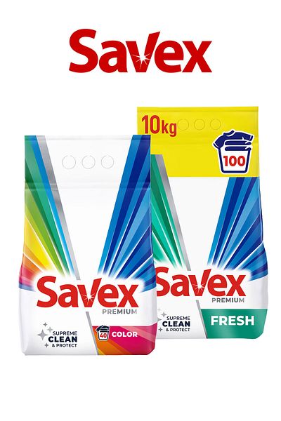 SAVEX Premium Powder Detergent Duo - 4kg Color & 10kg Fresh