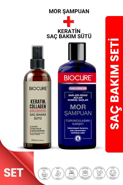 Biocure Anti-Orange Hair Care Set / Shampoo + After-Process Care Milk