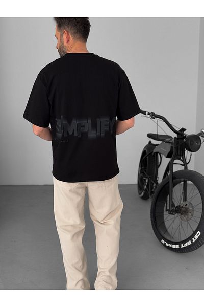 BYBASICMAN Black Simplify Embossed T-Shirt Yp-5003