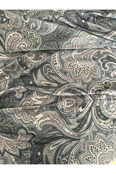 Merwiss Ethnic Patterned Soft Cotton Gray-Beige Shawl