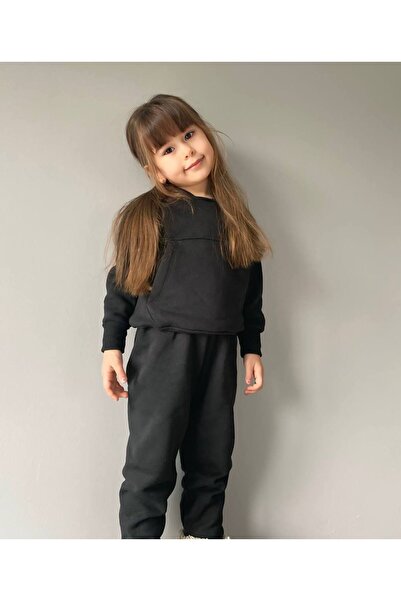 AKİF GİYİM Bebek & Çocuk Unısex Kapşonlu Şardonlu Sweatshirt Takım Kreş Takım