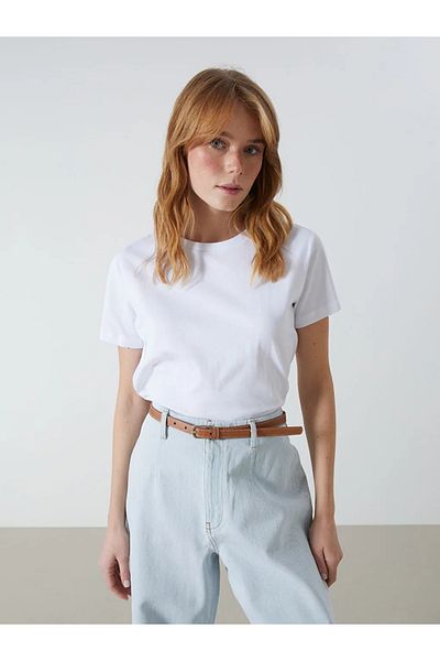 LC Waikiki Γυναικείο T-Shirt White Crew Neck